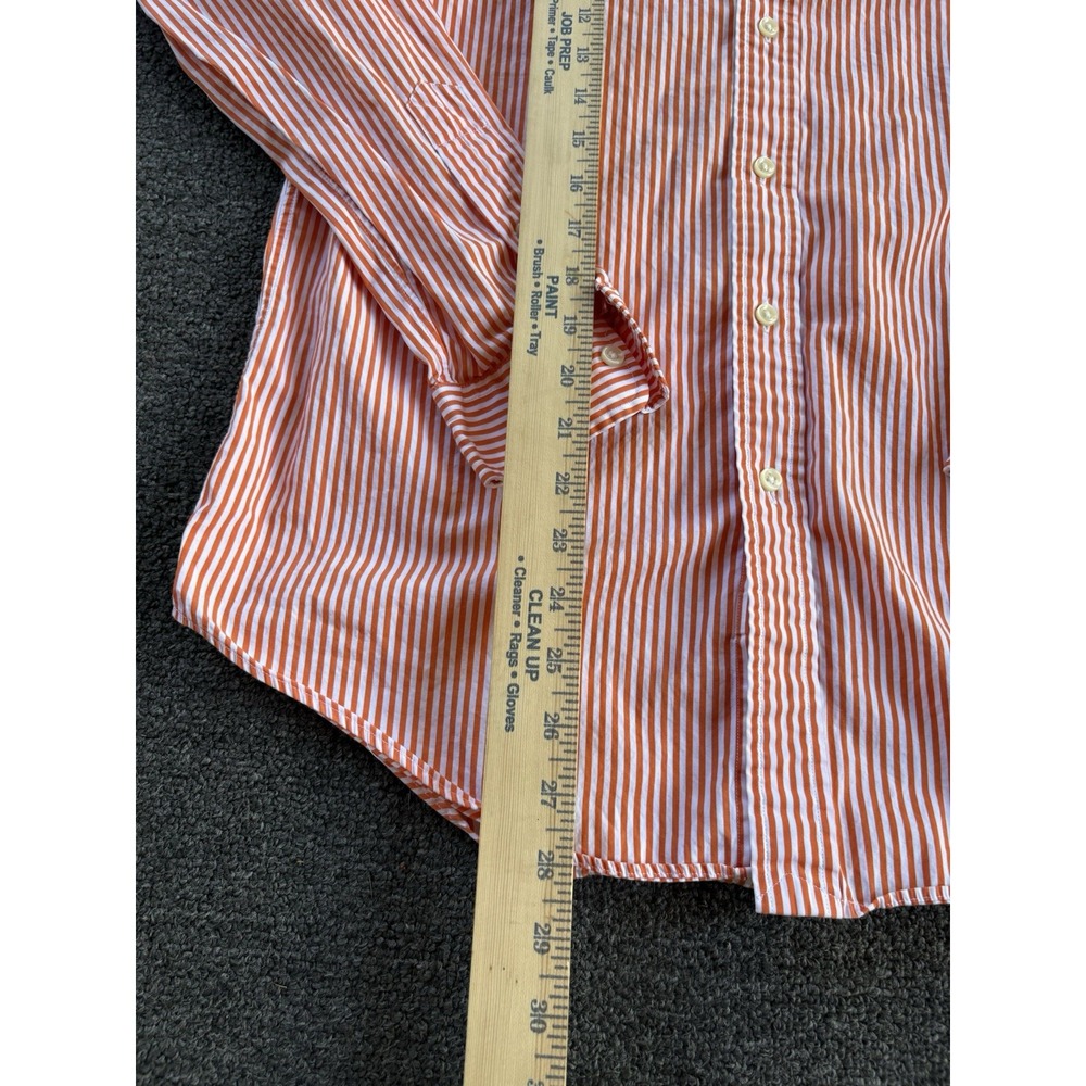 Ralph Lauren Classic Fit Men's Medium Orange White Striped Button Down Shirt - Picture 4 of 5